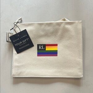 Ralph Lauren Cream Crossbody Bag with Rainbow Stripe